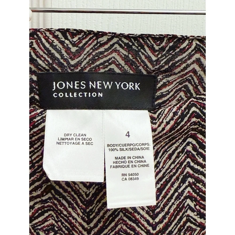 Jones New York Silk A Line Maxi Skirt in Chevron